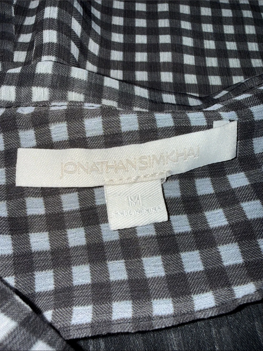 Johnathon Simkhai gingham ruffle slit maxi skirt size medium